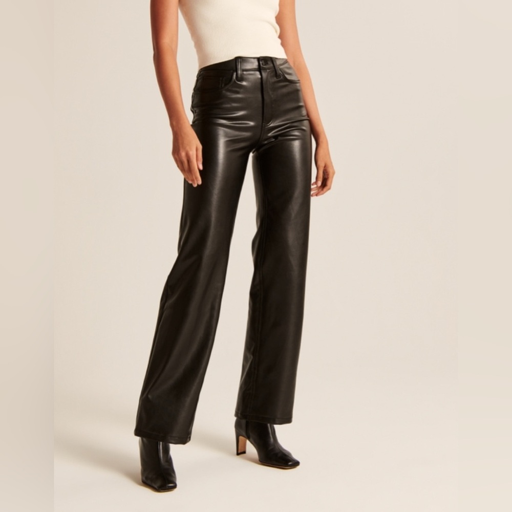 Abercrombie Vegan Leather Straight Pant